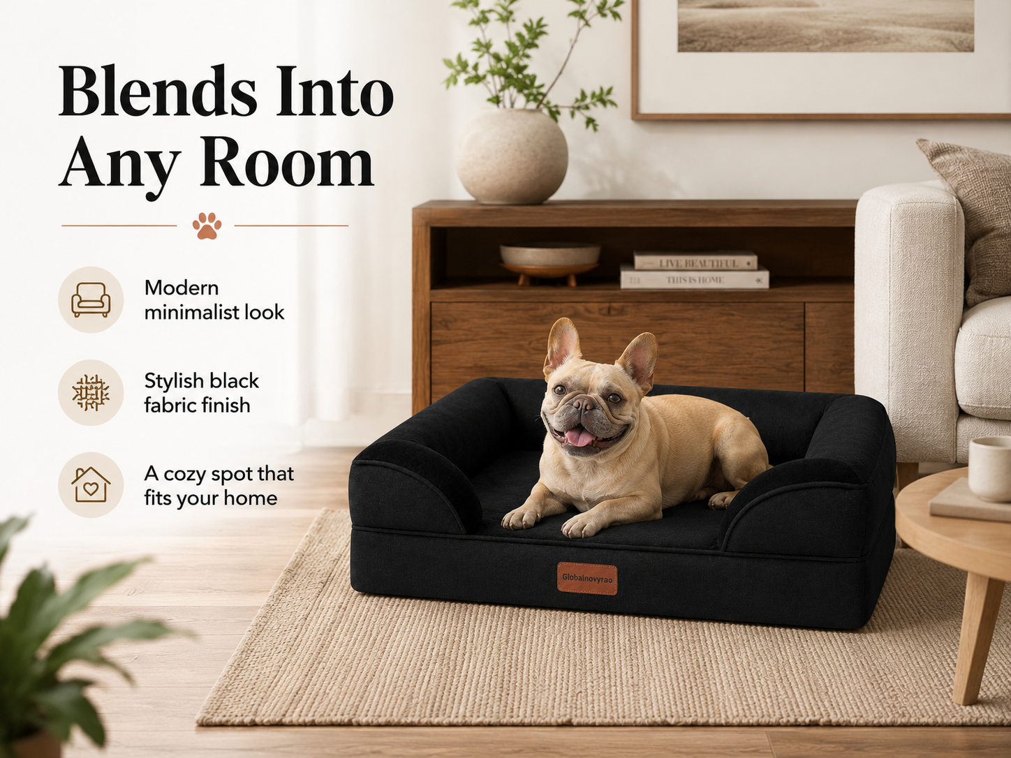 Globalnovyrao Cozy Bolster Pet Bed