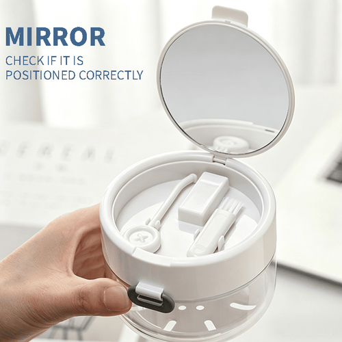 💖Hot 30% OFF🌹🦷 Retainer Cleaner Case Box with Drain Tray, Mirror & Brush