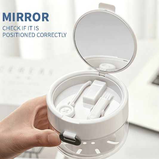 💖Hot 30% OFF🌹🦷 Retainer Cleaner Case Box with Drain Tray, Mirror & Brush