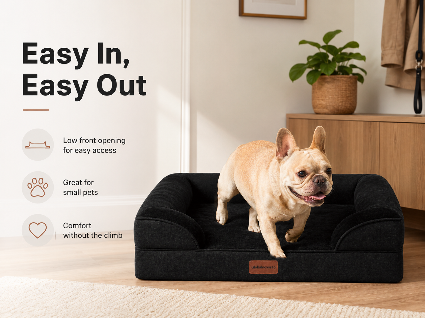 Globalnovyrao Cozy Bolster Pet Bed