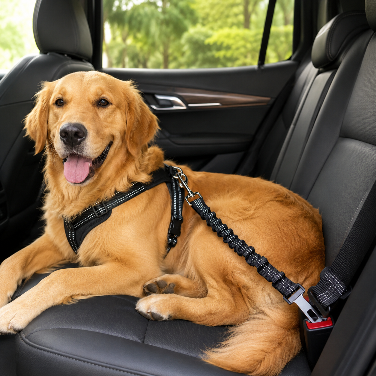 Heavy-Duty Adjustable Pet Seat Belt Safety Tether