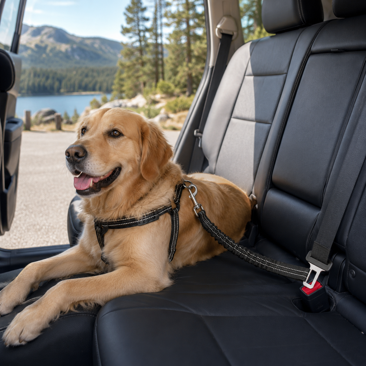 Heavy-Duty Adjustable Pet Seat Belt Safety Tether