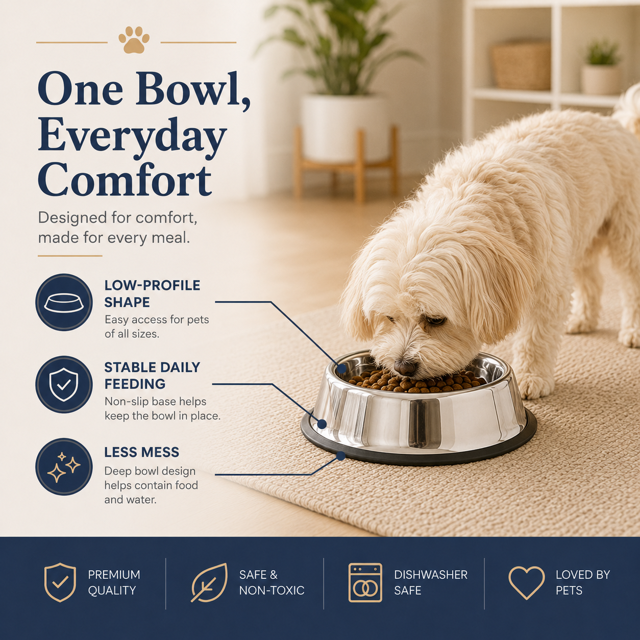 Stainless Steel Non-Slip Pet Bowl