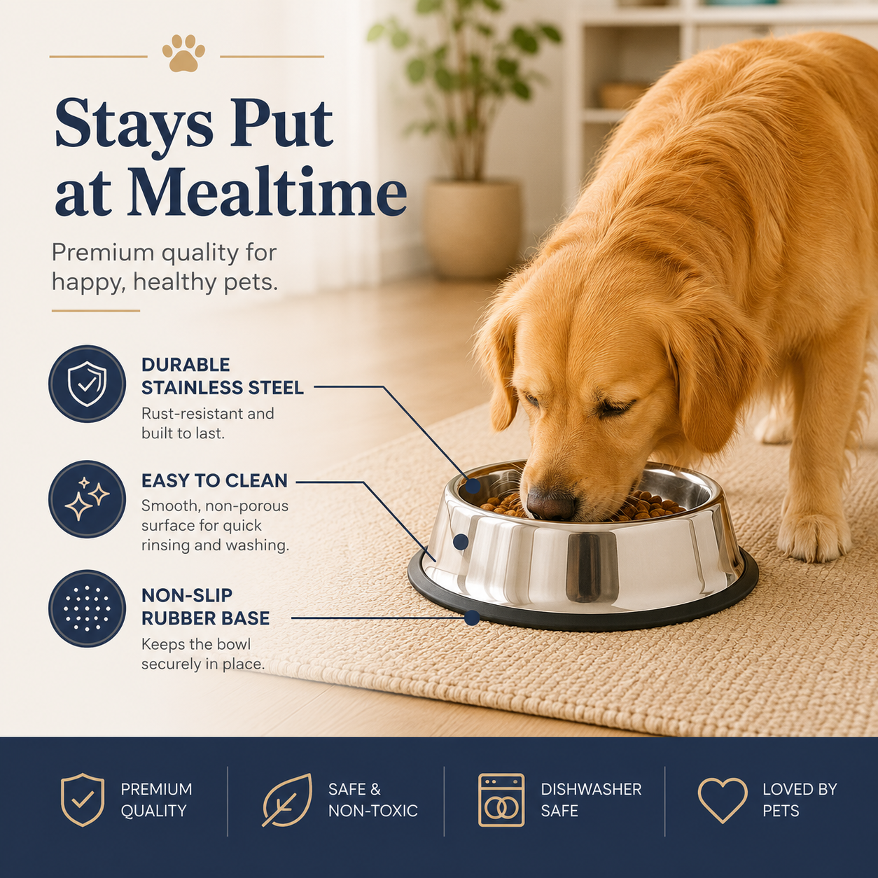 Stainless Steel Non-Slip Pet Bowl