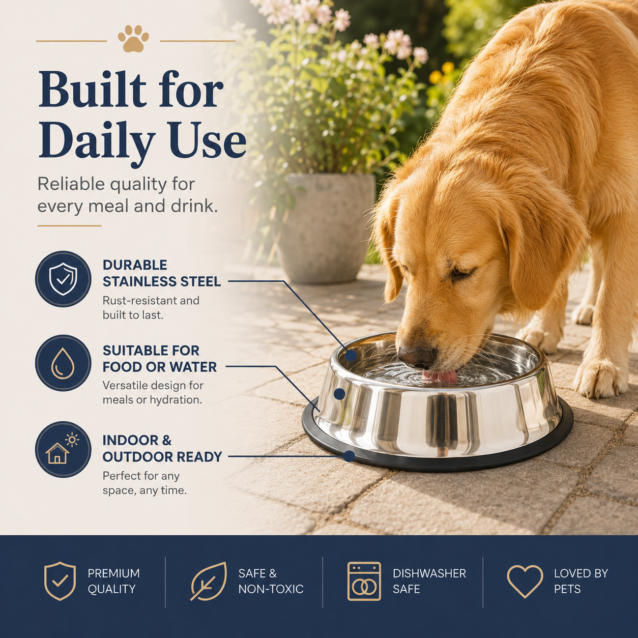 Stainless Steel Non-Slip Pet Bowl