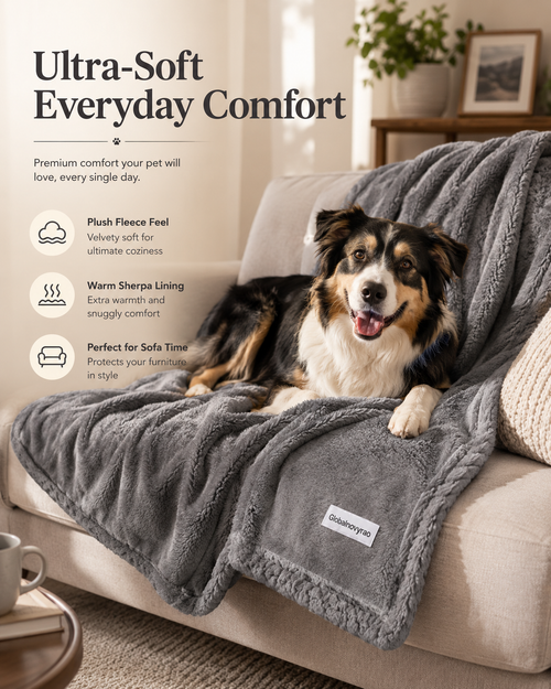 Globalnovyrao Cozy Sherpa Pet Blanket