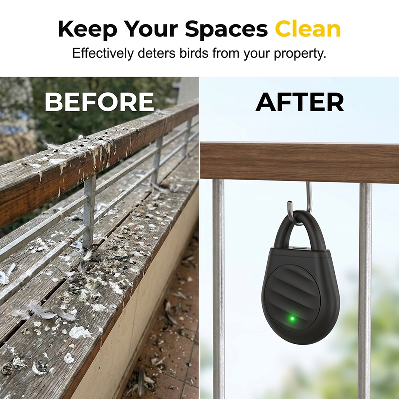 🔥Limited time offer Buy 3 get 2 free！🐦No more trouble from birds, beasts and locusts！Portable Ultrasonic Bird Repellent Keychain
